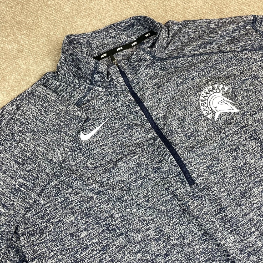 Michigan State Spartans Football Jacket Mens Medium Blue Quarter Zip Nike NCAA